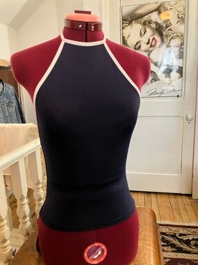 Vintage 90s Nic Coleman Halter Top Shield Logo Rave Y2K NWT Size 2